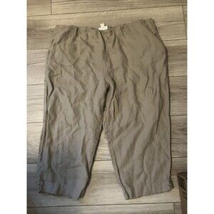 J Jill Pure Jill Tan Linen Pants Slim Cropped Womens XL